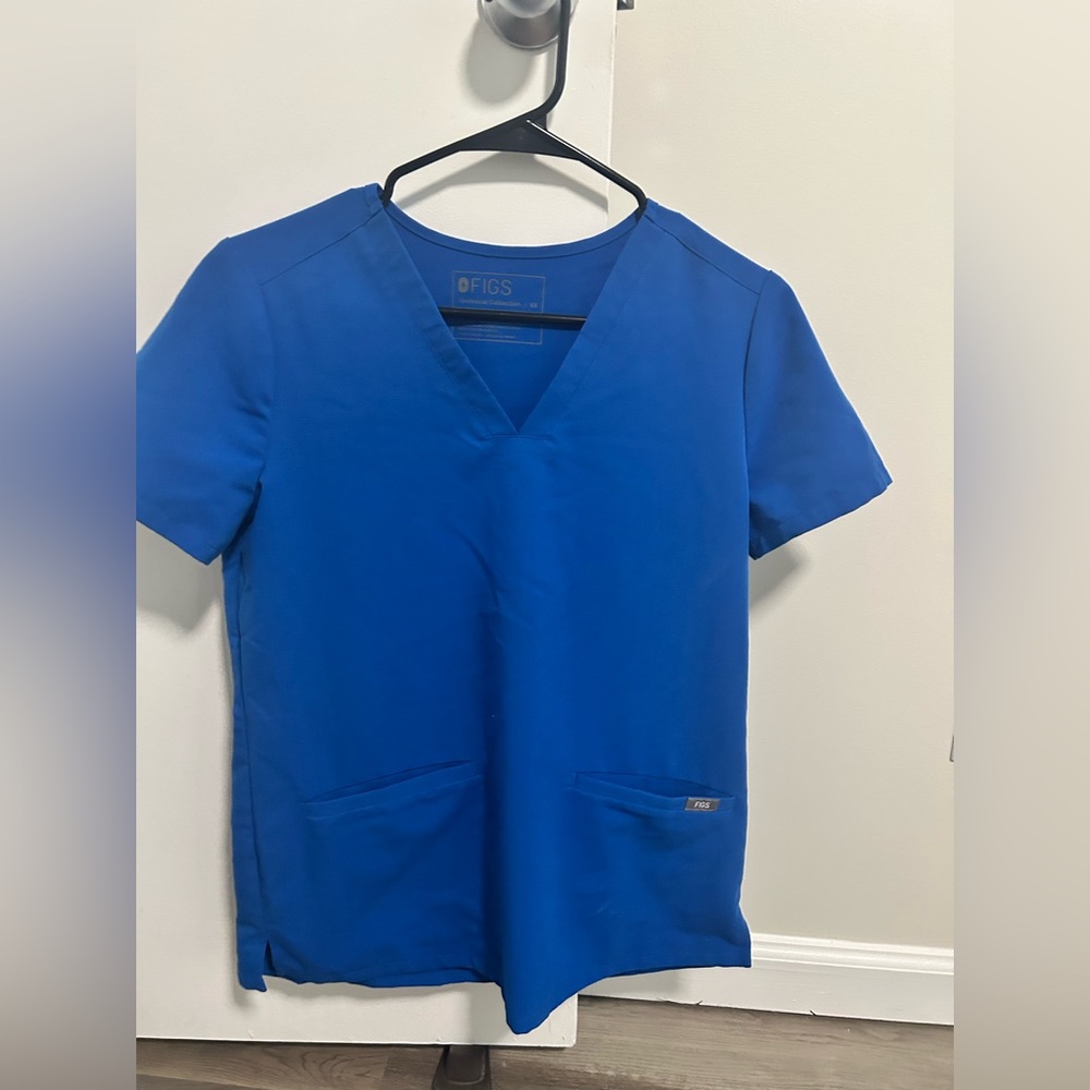 Figs Royal Blue Technical Scrub Top